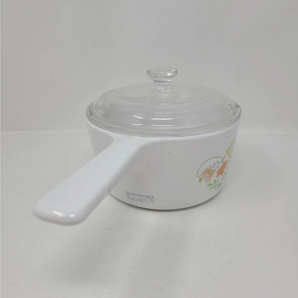 Vintage Corning Rangetoppers  2 1/2 Quart Saucepan Wildflower With Lid
